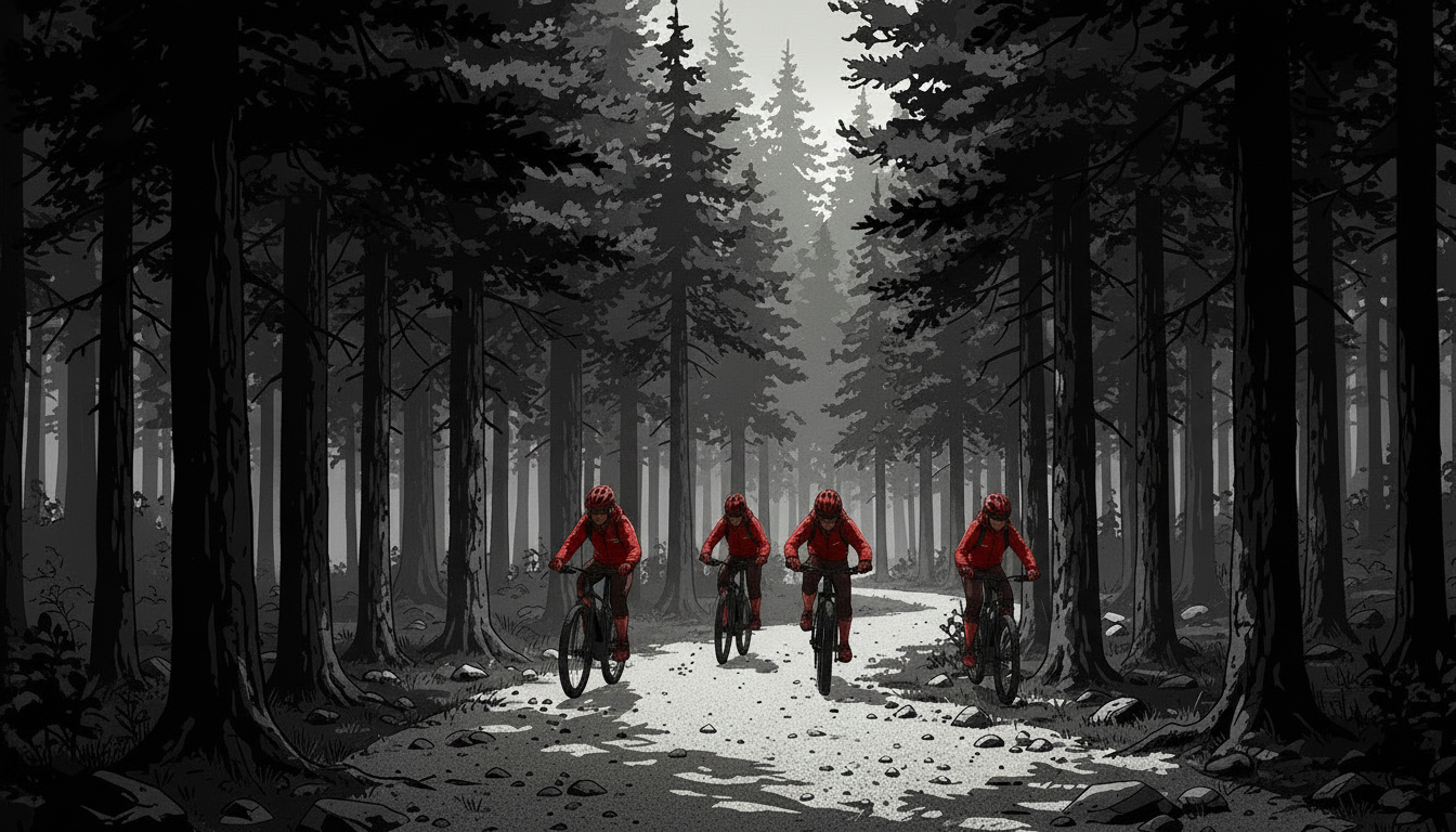 Team MTB through the forest